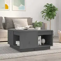 Prolenta Maison Exclusive - Table basse grise 60x61x32,5 cm en pin massif