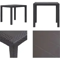 vidaXL Table de jardin brun 79 x 79 x 72 cm plastique aspect rotin - Table de jardin - Tables de jardin - Outdoor Table - Outdoor Tables