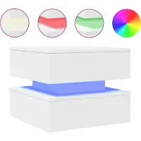 Syfax Table basse avec lumières LED blanc 50x50x40 cm