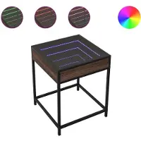 Syfax Table basse avec LED Infinity chêne marron 40x40x51 cm