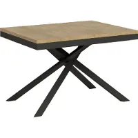 Ityhome - Table extensible 120/380x90 cm Karida Evolution chêne nature cadre et pieds anthracite