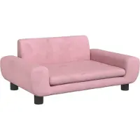 Syfax Lit pour chien rose 70x45x33 cm velours