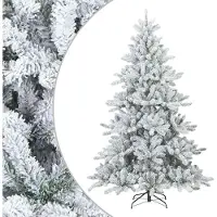 Syfax Sapin de Noël artificiel à branches pliantes, duveteux de neige