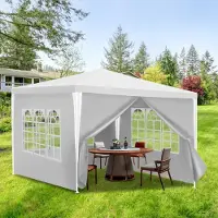HENGDA Pavillon Pavillon de terrasse - Tente de marché et protection solaire pour le jardin, parfaite tente de réception Blanc 3x3m