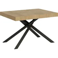Ityhome - Table extensible 120/224x90 cm Karida chêne nature pieds anthracite