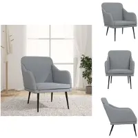 vidaXL Fauteuil gris clair 63x76x80 cm Tissu - Fauteuil