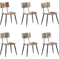 Syfax Chaises à manger lot de 6 bois de récupération solide