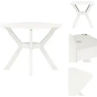 vidaXL Table de bistrot blanche 70x70x72 cm plastique - Tables de jardin