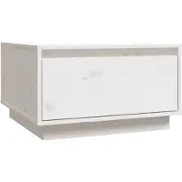 Syfax Table basse Blanc 55x56x32 cm Bois massif de pin