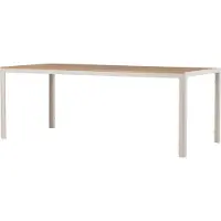 Furnlux Classic FURNLUX Outdoor Table à manger Break Teck Et Beige 90cm / Couleur principale : Beige / Dimensions : 90 x 205 x 74 cm