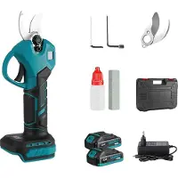 OEM Scie télescopique sans fil, poignée réglable, coupe efficace, avec 2 batteries, bleu B