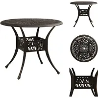 vidaXL Table de jardin Bronzes 90x90x74 cm Fonte d'aluminium - Tables de jardin