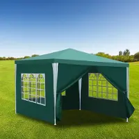 HENGDA Pavillon tente de jardin - Pavillon de jardin, tente à bière pour les marchés et les fêtes, idéal pour les mariages Vert 3x3m