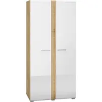 Furnlux Classic FURNLUX Armoire Adagio Chêne Et Blanc Pur Brillant 92cm / Couleur principale : Blanc / Dimensions : 92 x 196 x 56 cm