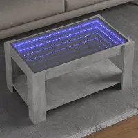 Prolenta Maison Exclusive - Table basse LED gris béton 93x53x45 cm Matériau dérivé du bois
