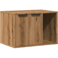 Syfax Meuble de bac à litière pour chat chêne artisanal 60x40x40 cm