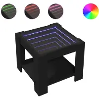 Syfax Table basse avec LED noir 53x53x45 cm bois d'ingénierie