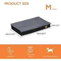 StarTech.com Lit pour chien - Coussin orthopédique pour chien, taille M - Housse lavable - Intérieur étanche - Matelas rectangulaire pour chien - Mousse - Gris foncé avec bordure noire