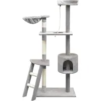 Syfax Arbre à chat avec griffoirs en sisal 150 cm Gris