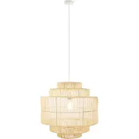 HOME DELUXE Suspension en rotin SIA - Blanc/Bambou | Suspension, lampe à suspension, lampe en rotin