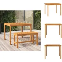 vidaXL Table de jardin à manger 90x90x74 cm en bois massif d'acacia - Tables de jardin