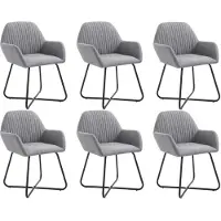 Syfax Chaises à manger lot de 6 gris clair tissu