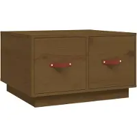 Syfax Table basse Marron miel 60x53x35 cm Bois massif de pin