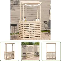 The Living Store Bar de jardin avec toit 112,5x57x195,5 cm Pin massif
