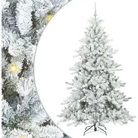 Syfax Sapin de Noël Artificiel à Branches Articulées Blanc 210 cm