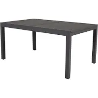 Furnlux Classic FURNLUX Table de salle à manger d'extérieur Marbella Noir 100cm / Couleur principale : Noir / Dimensions : 100 x 160 x 75 cm