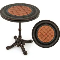 Costway Table de jardin en fonte d'aluminium, table de balcon résistante aux intempéries, table de terrasse, table de bistrot ronde 60,5 x 60,5 x 73 cm