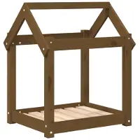 Syfax Lit pour chien Marron miel 61x50x70 cm Bois de pin solide