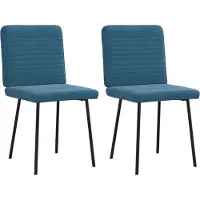Syfax Chaises à manger lot de 2 Bleu Velours