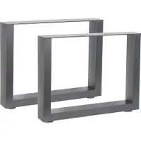 Melko Lot de 2 piètements de table Patins en acier Pieds de table industriels - Gris 64x40 cm