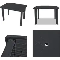 vidaXL Table de jardin gris anthracite 101 x 68 x 72 cm plastique - Table de jardin - Tables de jardin - Table de salle à manger