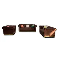 AEA Canapé Chesterfield avec métal Canapé de luxe textile Meubles rembourrés