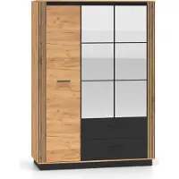 Furnlux Classic FURNLUX Armoire Urso Chêne Et Noir 150cm / Couleur principale : Beige / Dimensions : 150 x 210 x 58 cm