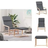 vidaXL Fauteuil de relaxation avec pouf Tissu gris foncé - Fauteuil
