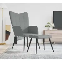 Prolenta Maison Exclusive - Fauteuil de détente avec repose-pieds, tissu gris clair
