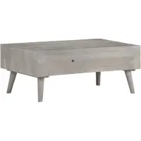Prolenta Maison Exclusive - Table basse grise 100 x 60 x 40 cm en bois massif de manguier brut