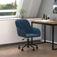 vidaXL Chaise de bureau design pivotante bleu velours - Chaises de bureau 2025 Neu7910426 1parcel