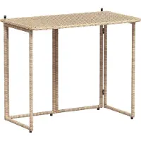 vidaXL Table de jardin pliante beige 90x51x75 cm Poly rotin