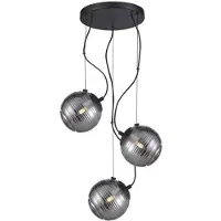 ITALUX Lampe suspendue moderne pour le salon et l'entrée sphères rondes noires 3xG9 40W PERONA
