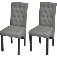 Syfax Chaises à manger lot de 2 gris clair tissu