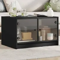Prolenta Maison Exclusive - Table basse avec portes vitrées Noir 68x50x42 cm
