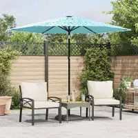 Prolenta Maison Exclusive - Parasol avec mât en acier, couleur bleu, dimensions 268x268x226 cm