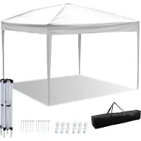HENGDA Pavillon pliable , tente de réception imperméable, tentes de fête avec protection UV, tente de jardin pour jardin terrasse fête, pavillon pliable 3x3m ohn côtés blanc