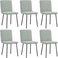 Syfax Chaises à manger lot de 6 gris clair velours
