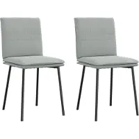 Syfax Chaises à manger lot de 2 Gris clair Velours