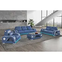 JV Möbel Ensemble Canapé Luxe Bleu Moderne JVmoebel
